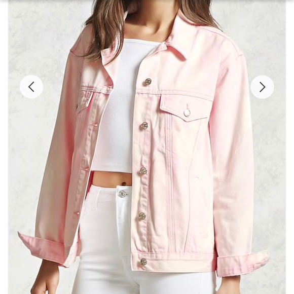 pink acid wash denim jacket